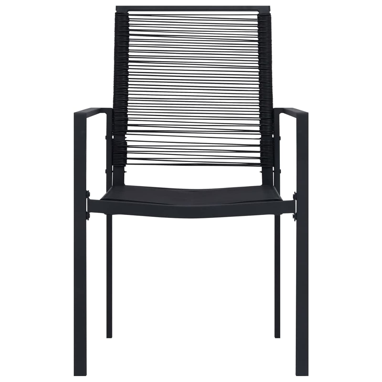 Juego de Comedor para Jardín de 5 Piezas con Mesa de Vidrio y Sillas de Ratán de PVC - Negro