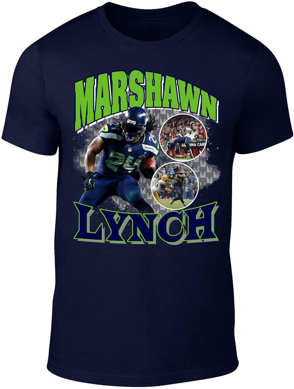 Seattle Marshawn Lynch Bootleg Style Throwback Style T-Shirt Men's Adult