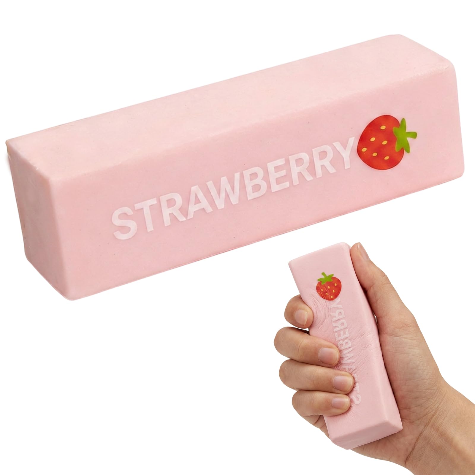 Strawberry Squishy, Giant Strawberry Butter Squishy, Stress Relief Toy , Soft Strawberry Butter Squishy Toy for Anxiety Relief and Relaxation， Squeeze Toy Use for Office Home School