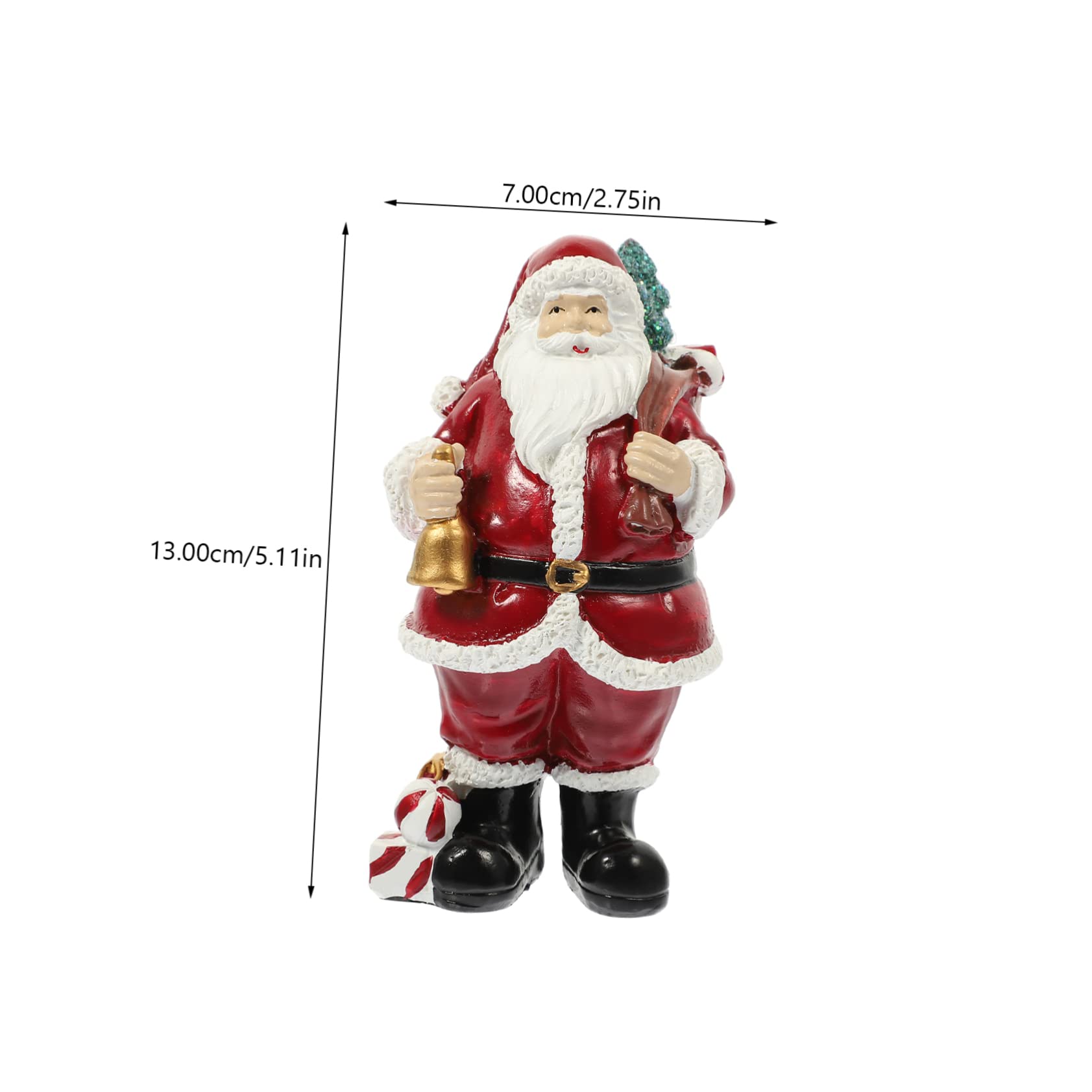 PRETYZOOM 2 Statuette Di Babbo Natale in Piedi in Resina Artigianali Per Ufficio E Scrivania