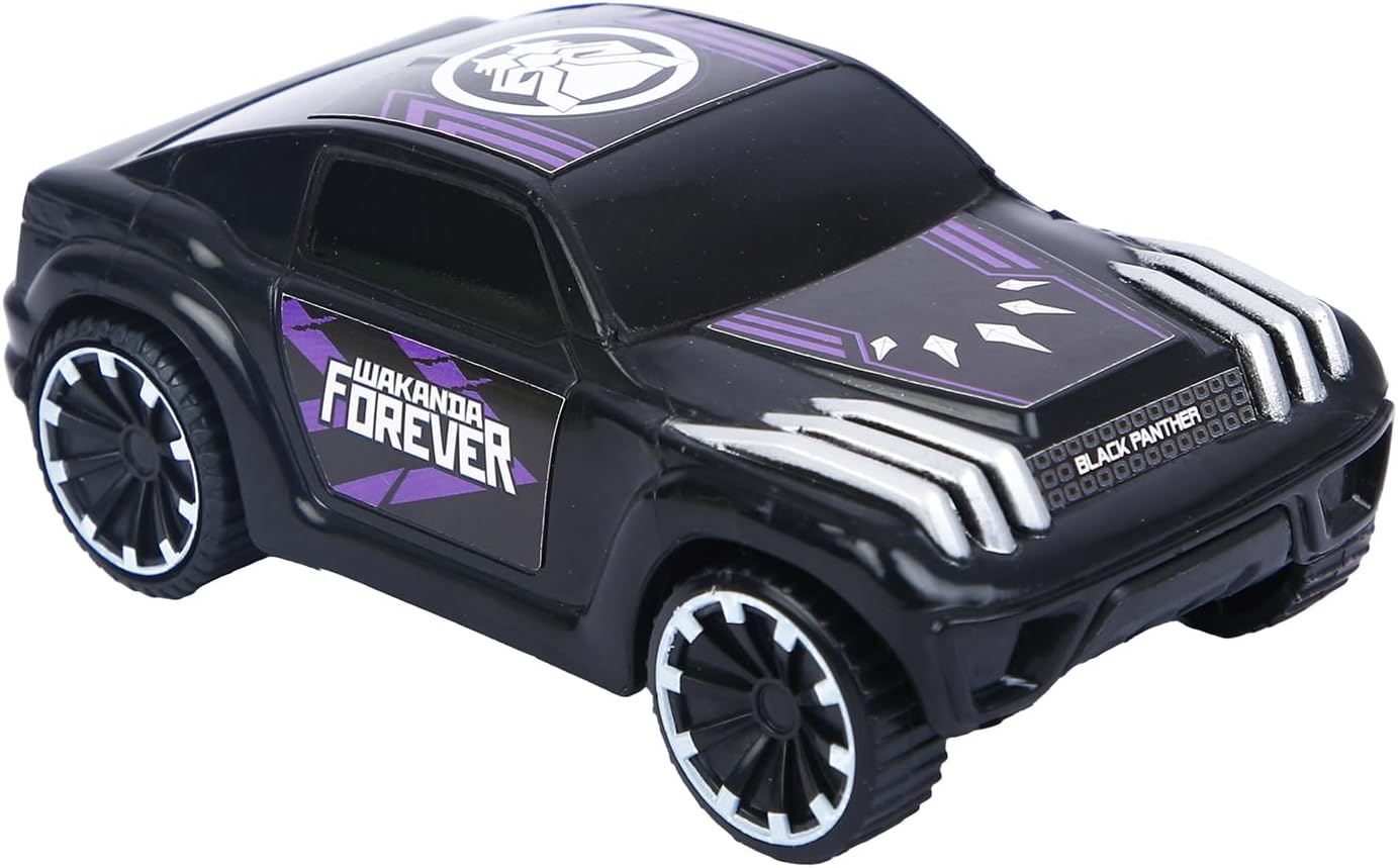 SKOODLE Kid Marvel Pull-Back SUV - Black Panther Edition, Marvel Inspired Toy Cars Truck With Sturdy And Long-Lasting Construction, Enhances Motor Skills And Fun Vehicle Toy For Gifting - Black