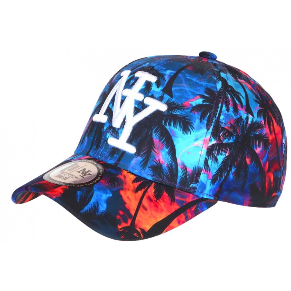 Casquette Baseball Enfant Hip Hop Honour - Orange Et Bleue - Logo NY Brodé - Taille Unique 7-12 Ans