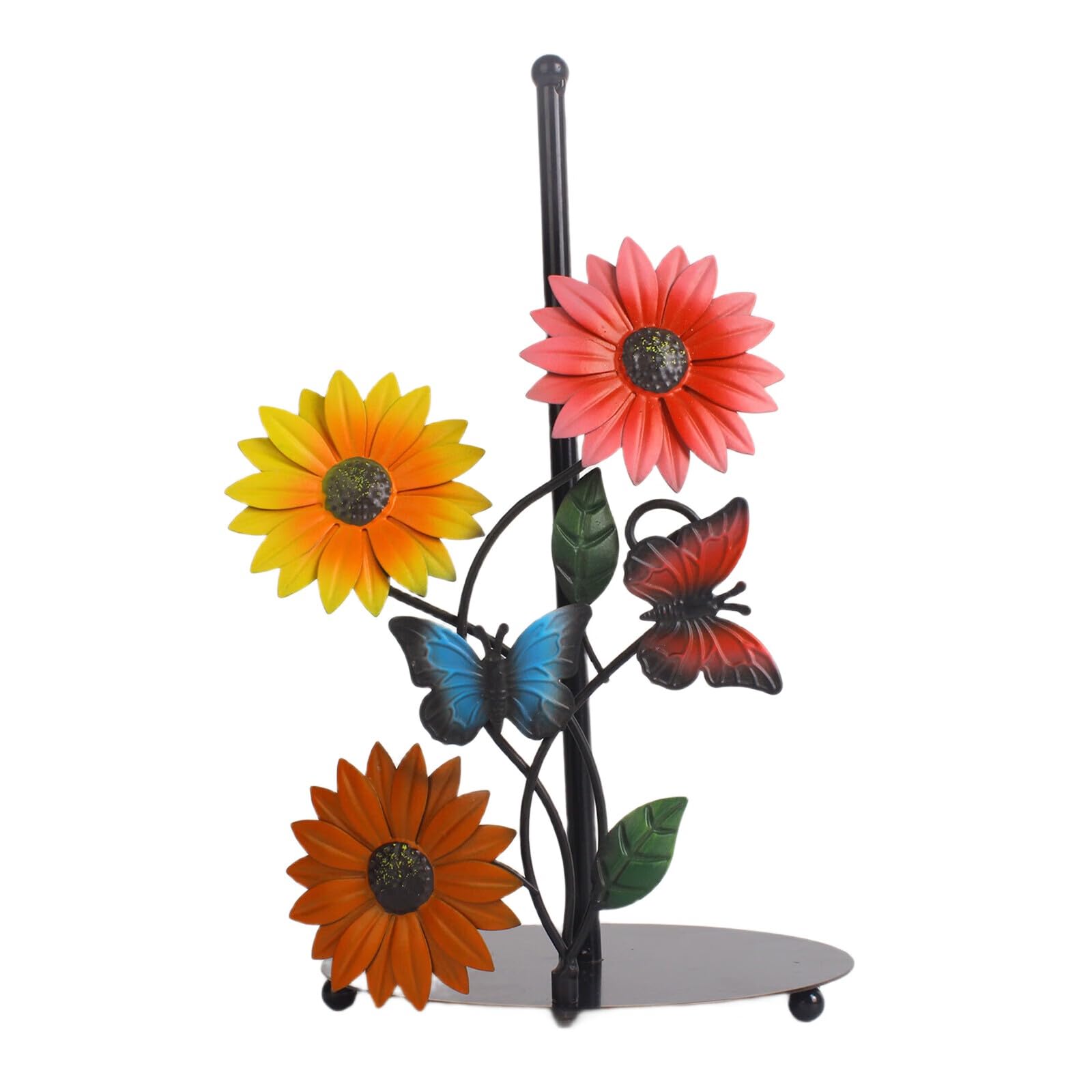 Flowers Christmas Vertical Tissue Holder Rack Napkins Stand Kitchen Countertop Iron Paper Towel Holder Easy to Use Kitchen Roll Paper Stand Organizers