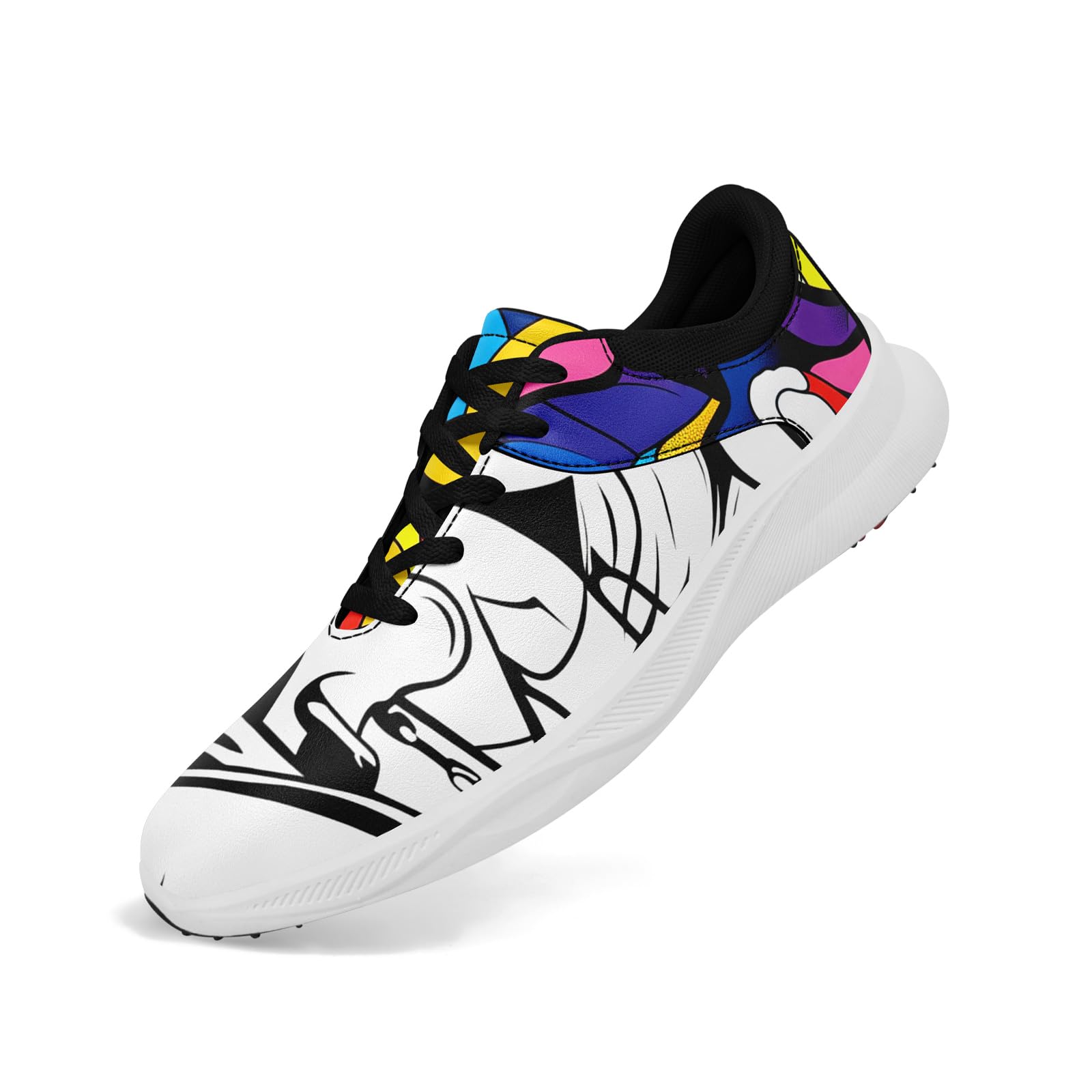 coolcustomize Mens Graffiti Spikeless Golf Shoes Waterproof Wide Golf Sneakers Air-Outer Outdoor Non-Slip Comfortable Sports Shoes for Women