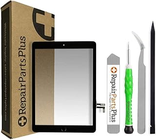 for iPad 5th Generation Screen Replacement Touch Digitizer Premium Kit (A1822 | A1823, 2017 iPad 5) + Home Button, Tools, Adhesive, Written Guide - Black