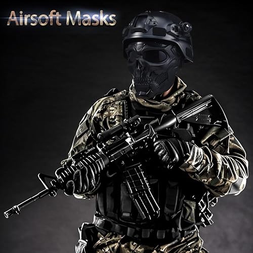Miniatura 5 de Máscara de calavera de cara completa, máscaras tácticas para juegos de supervivencia CS, tiro, cosplay, película, paintball, máscaras de miedo