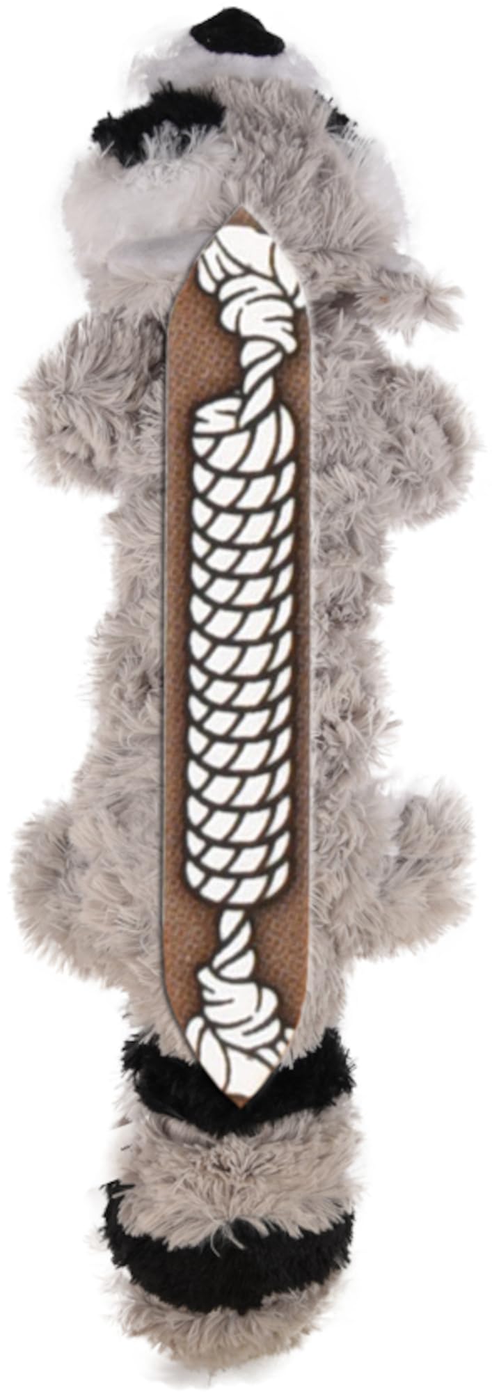 KONG Scrunch Knots Hundespielzeug, füllungsfreies Plüsch mit internen geknoteten Seilen & Quietscher, langlebiges Zerr- und Kauspielzeug (Eichhörnchen/Waschbär-Kombination, mittel/groß)