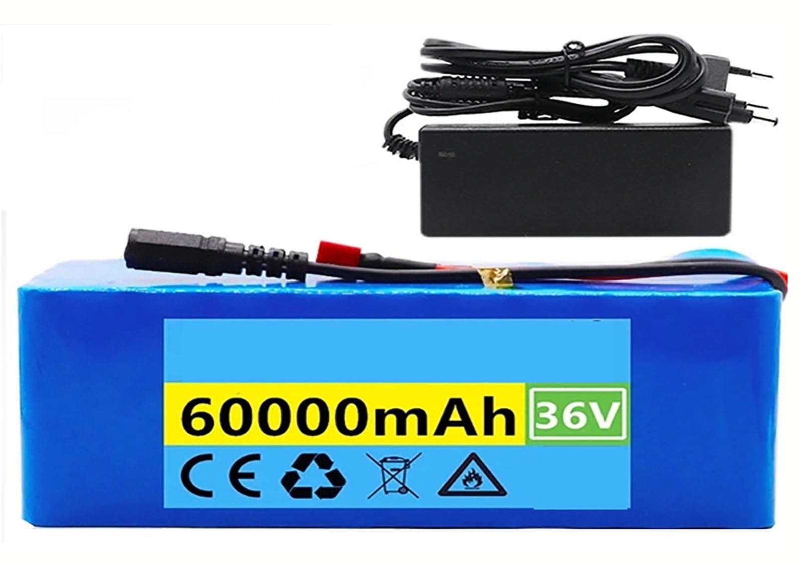 36V 60Ah E-Bike Akku 36V 10S3P Elektrofahrrad Batterie Wasserdichter PVC-Akku Eingebauter BMS Mit 42V Ladegerät Für 200W 350W 500W 800W 1000W Motoren
