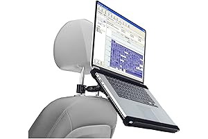 MHL17 Laptop Computer Mount Stand for Car Headrest, back seat passenger with front seat pole