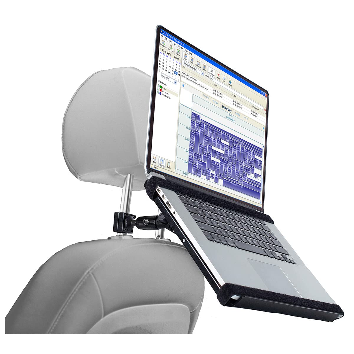 ArkscanMHL17 Laptop Computer Mount Stand for Car Headrest, Back seat Passenger with Front seat Pole