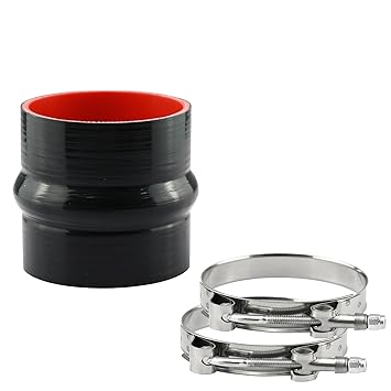 Ucreative 4'' Reinforced Silicone Straight Hump Coupler High Temperature 4-ply with T-Bolt Clamps Hose ID: 4.0