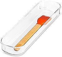 Vista 2 de madesmart Contenedor antimicrobiano de agarre suave transparente de 14.0 x 4.0 in, gris claro