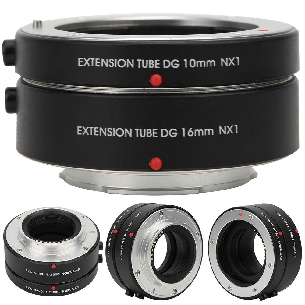 Camera Lens Adapters,Auto Focus Macro Extension Tube Adapter Ring 10mm+16mm for NX Mount Camera,Made of Quality Metal,High Strength and NonDeformation