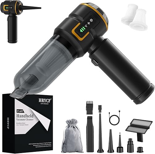 Aspiradora de coche con pantalla digital LED, aspiradora de mano inalámbrica de limpieza avanzada de 20000 PA, aspiradora portátil recargable 4 en 1