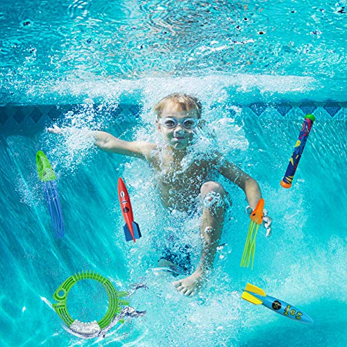 ToyerBee Diving Toys, Pool Swimming Toys with Water Gun, 28 PCS Underwater Toys with a Storage Bag for Kids &Teens & Adults & Girls & Boys &Children Outdoor Gift Pool Toys in Summer&Pool Party