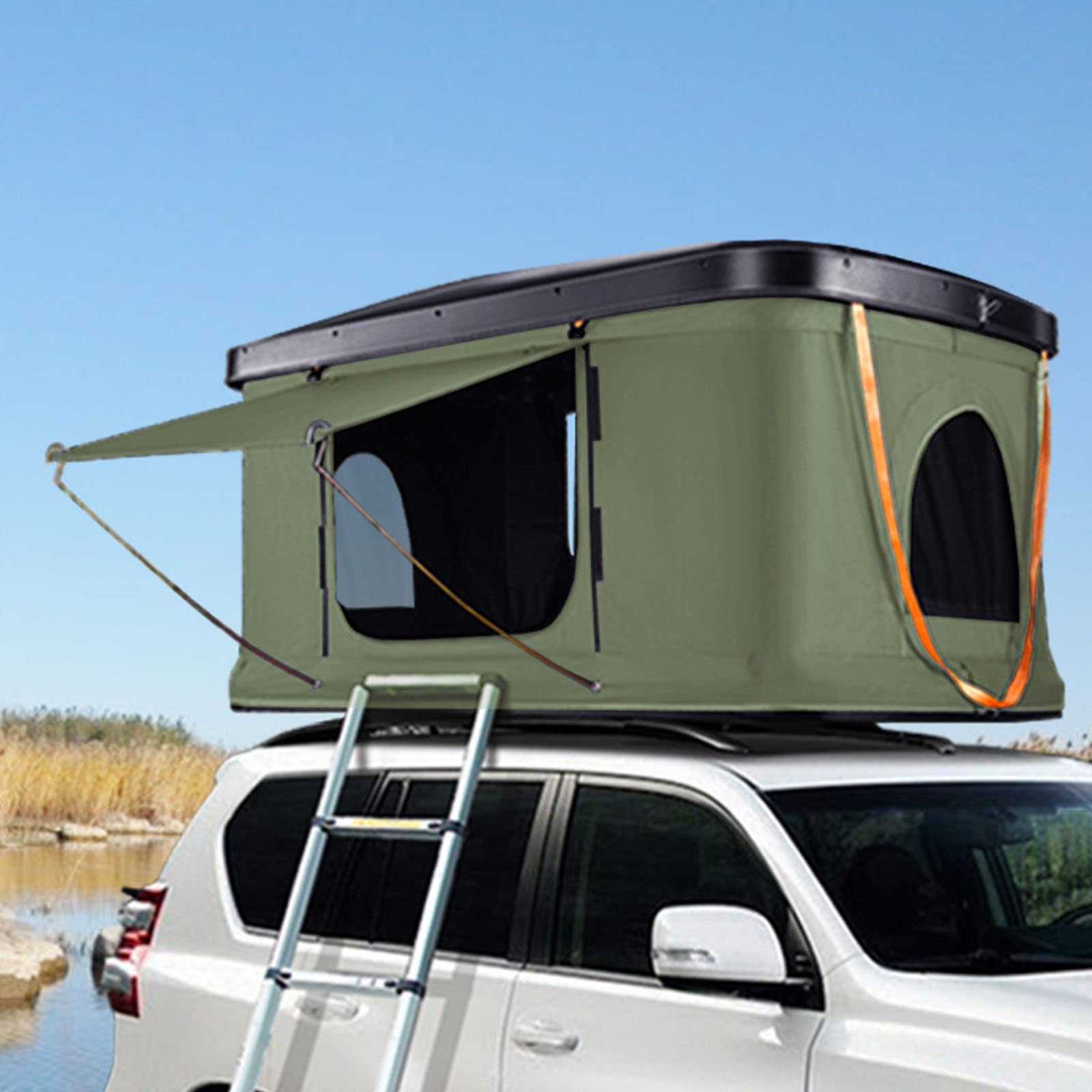 Tente de voiture pour camping et voyage en plein air, design ventilé, imperméable et protection solaire, spacieuse pour 2 à 3 personnes
