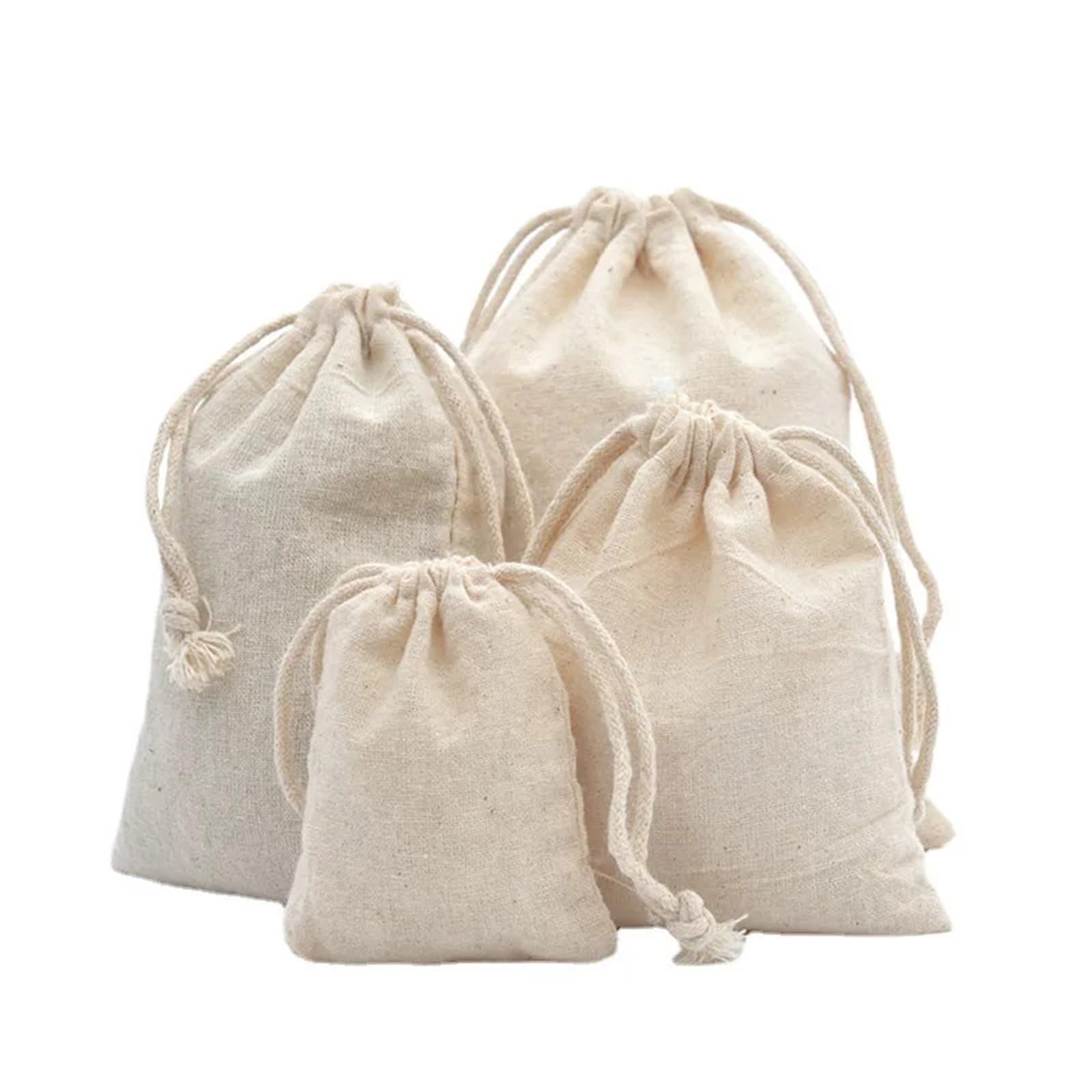 sac en coton à cordon Sacs à cordon en coton 100 pièces, for cadeau de mariage et noël, emballage DIY, petites pochettes unies, sacs rangement domicile(10x12cm(100pcs))
