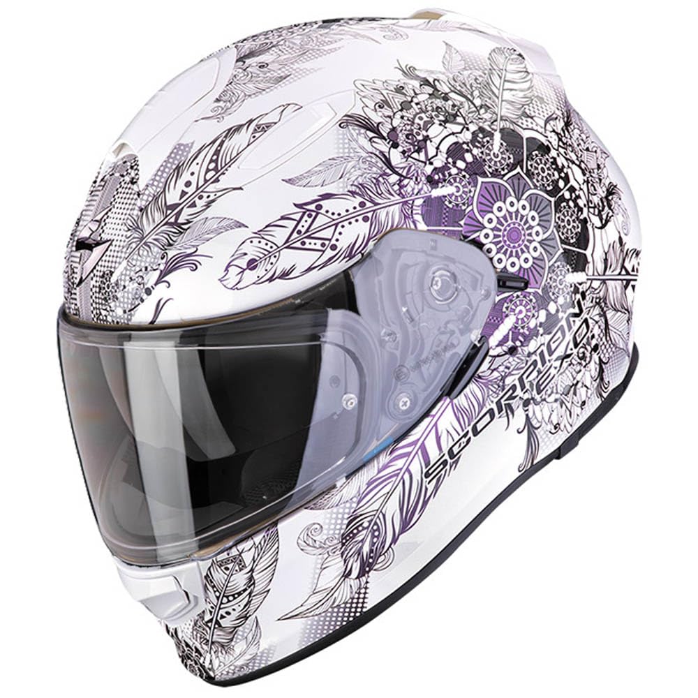 Scorpion Exo 491 Designed Dream Blanco Camaleón | Casco de Moto Integral con Visor Solar | Unisex Hombre y Mujer Homologado ECE 22.06