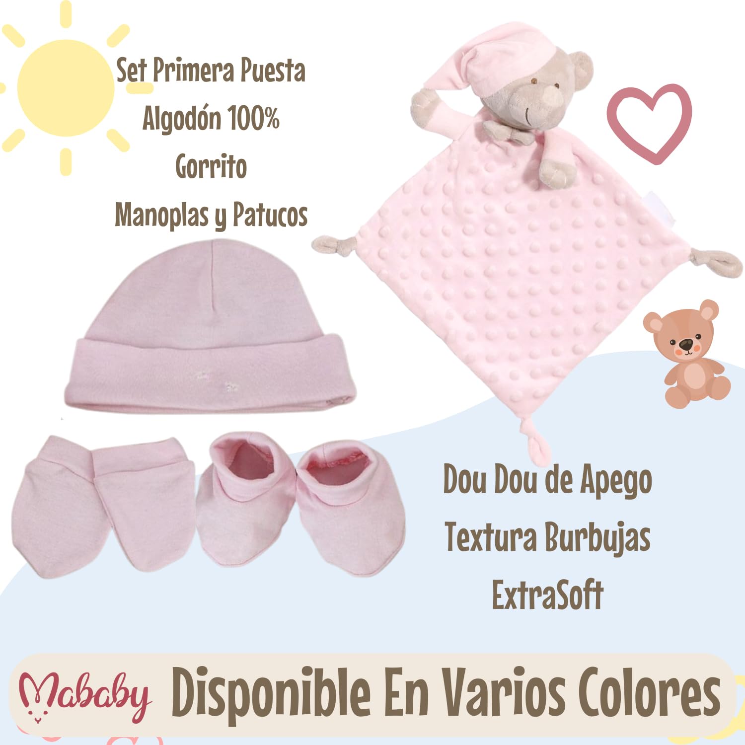 Canastilla Regalo Bebé Personalizada Bubble Aldem con Manta Bordada, Dou Dou, Set de Primera Puesta, Pastel de Pañales, Marco con Significado del Nombre y Set de Higiene para Bebé (Azul)
