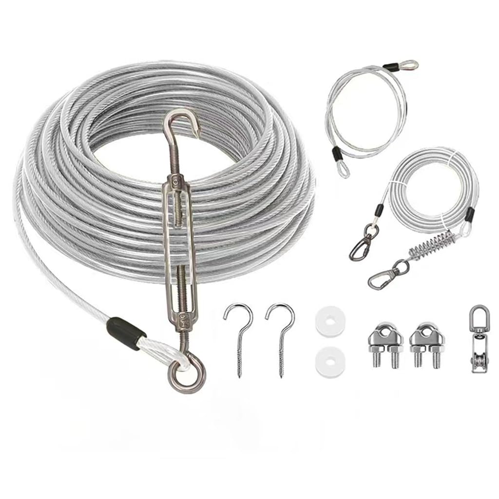 Amazon | 呉屋デパート 犬用 係留ケーブル 犬ワイヤーリード 調整可能