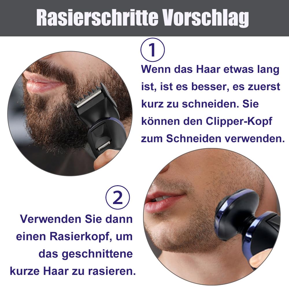 Rasierer Herren elektrisch Elektrorasierer Shaver 5in1 Rotationsrasierer