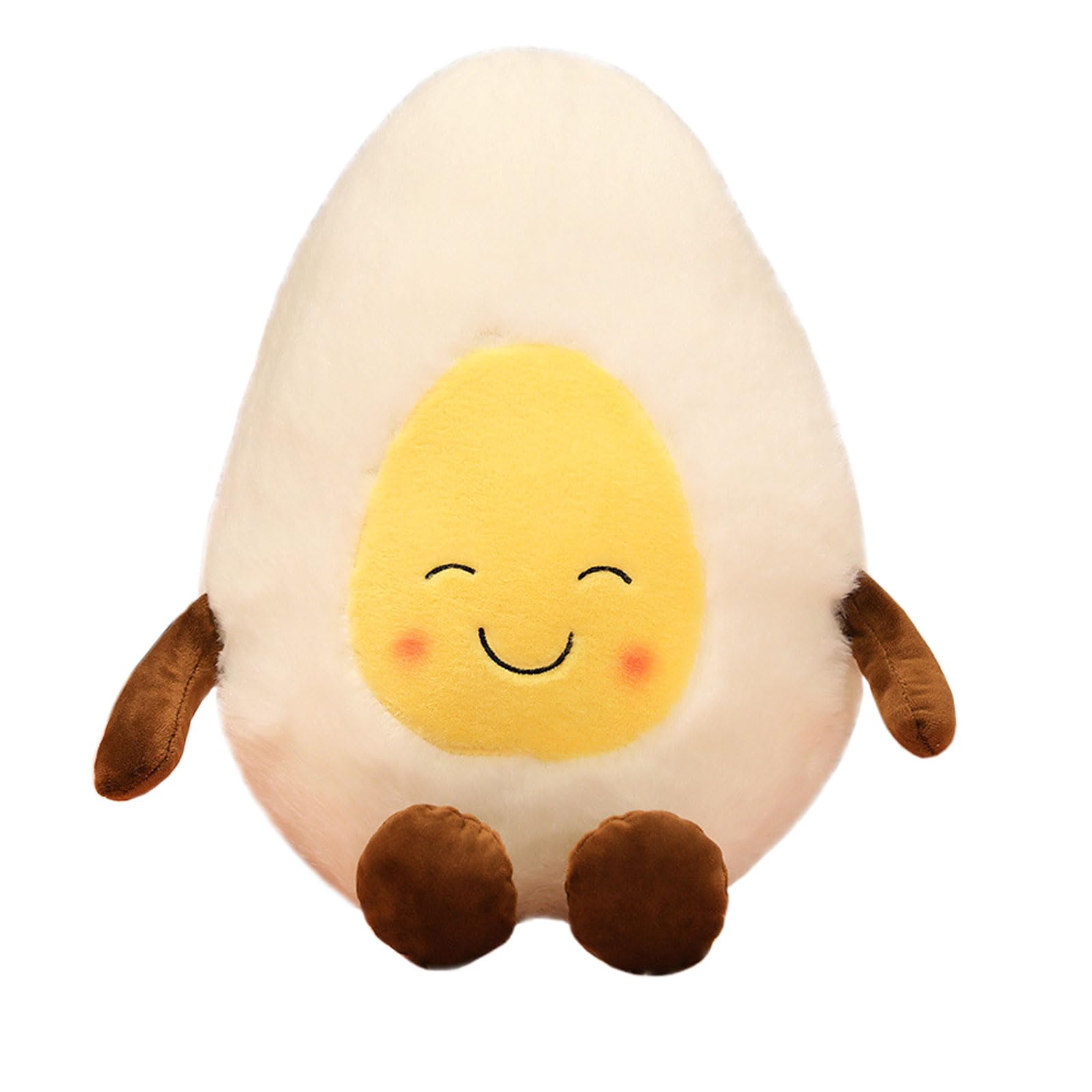XCGNTU Smiling Poached Eggs Plush Toy Pillow - Super Soft Pillow, Cure Series Stuffed Eggs Plush Doll, Cute Food Themed Birthday Gift (white-15in)