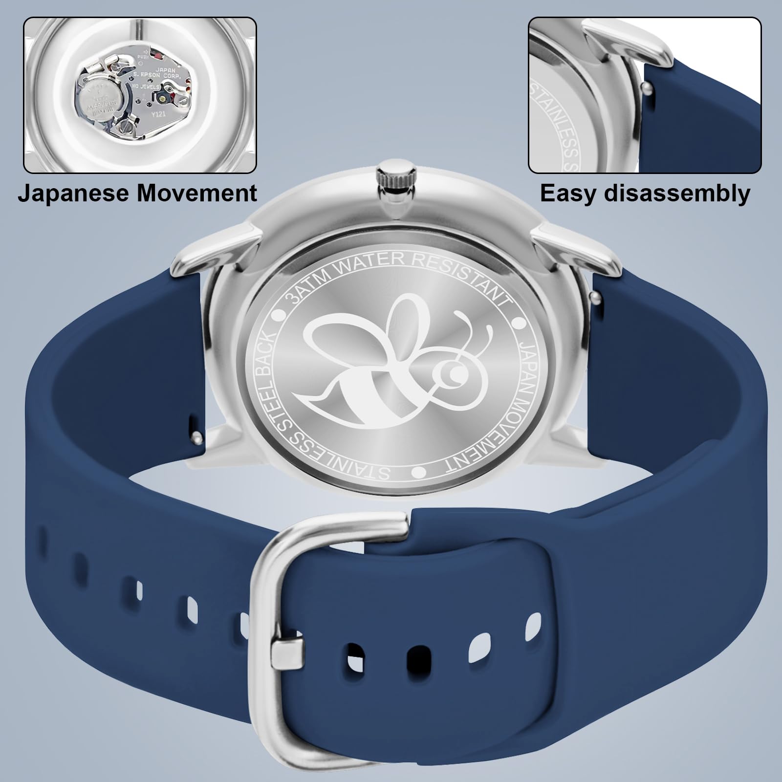 Asan GE Reloj de Enfermera para Enfermeras, Profesionales médicos, Estudiantes, médicos, Mujeres, Hombres, Reloj Impermeable, Hora Militar de 24 Horas, Luminoso, Esfera fácil de Leer con