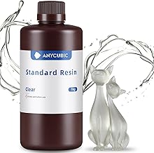 ANYCUBIC 3D Printer UV Resin 405nm Rapid Photopolymer for Photon/S Liquid 3D Resin Universal High Precision for LCD/DLP/SLA 3D Printers (1L Clear)