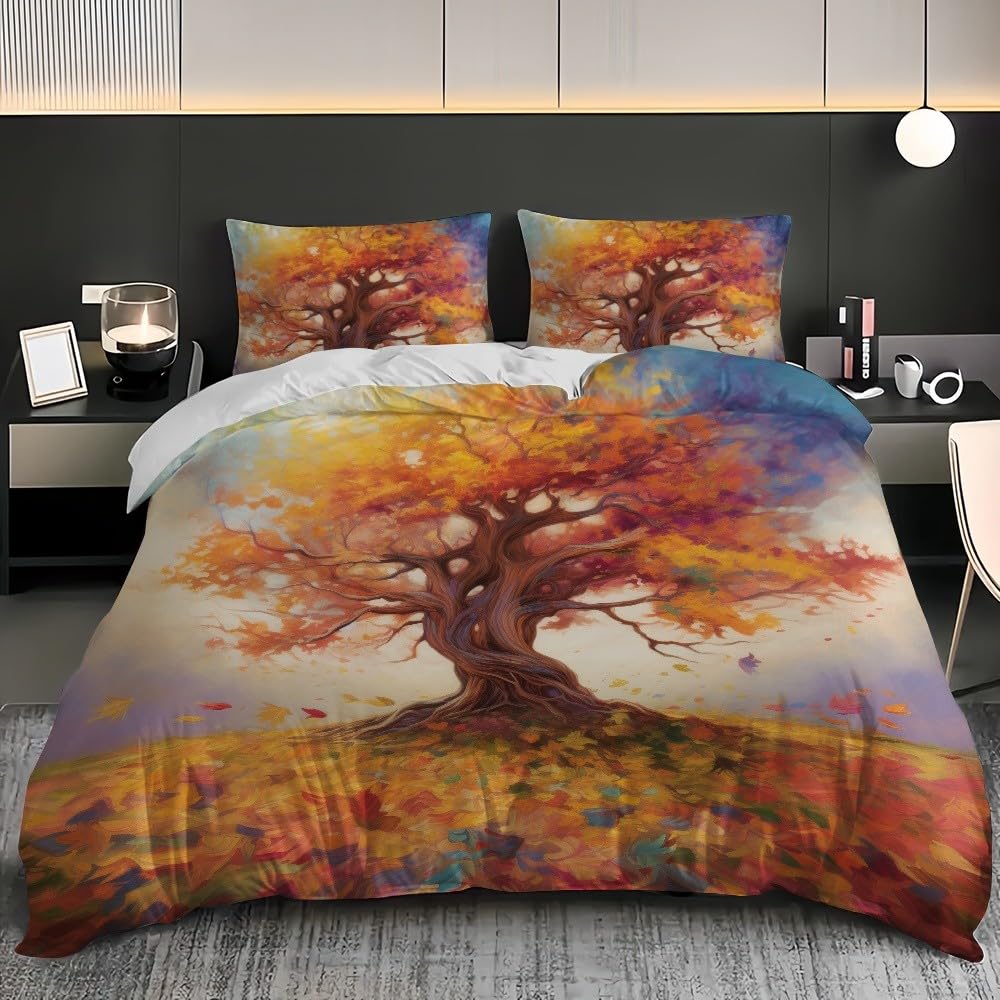 Orange Farbe Mikrofaser Bettbezug 155x220 cm Bügelfrei mit Reißverschluss