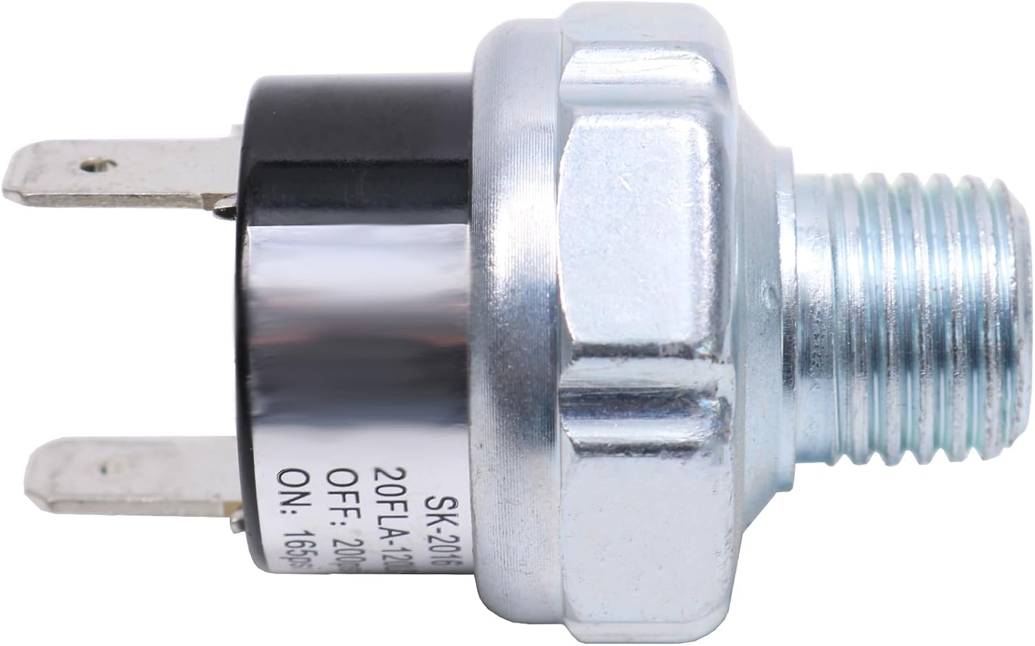 Air Pressure Switch 165-200 PSI Tank Mount Thread 1/4" NPT 12V/24V DC Air Compressor Tank Pressure Control Switch Air Train Horn Switch Valve 165-200psi 1/4 inch