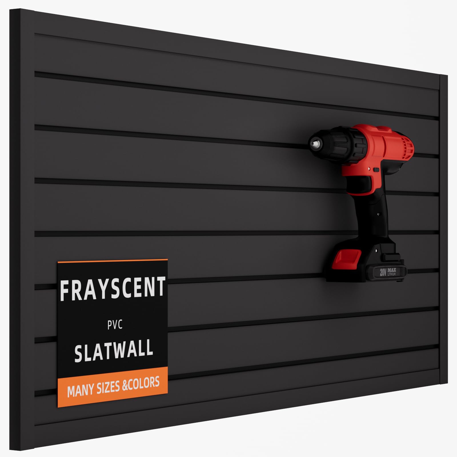 Slat Wall Paneling Garage Slat Wall Storage Systems, Slatwall Panels 4x2 ft Peg Board Tool Organization, PVC Wall Panels Pegboard Wall Organizer Black Slatwall Garage Storage Organization Products