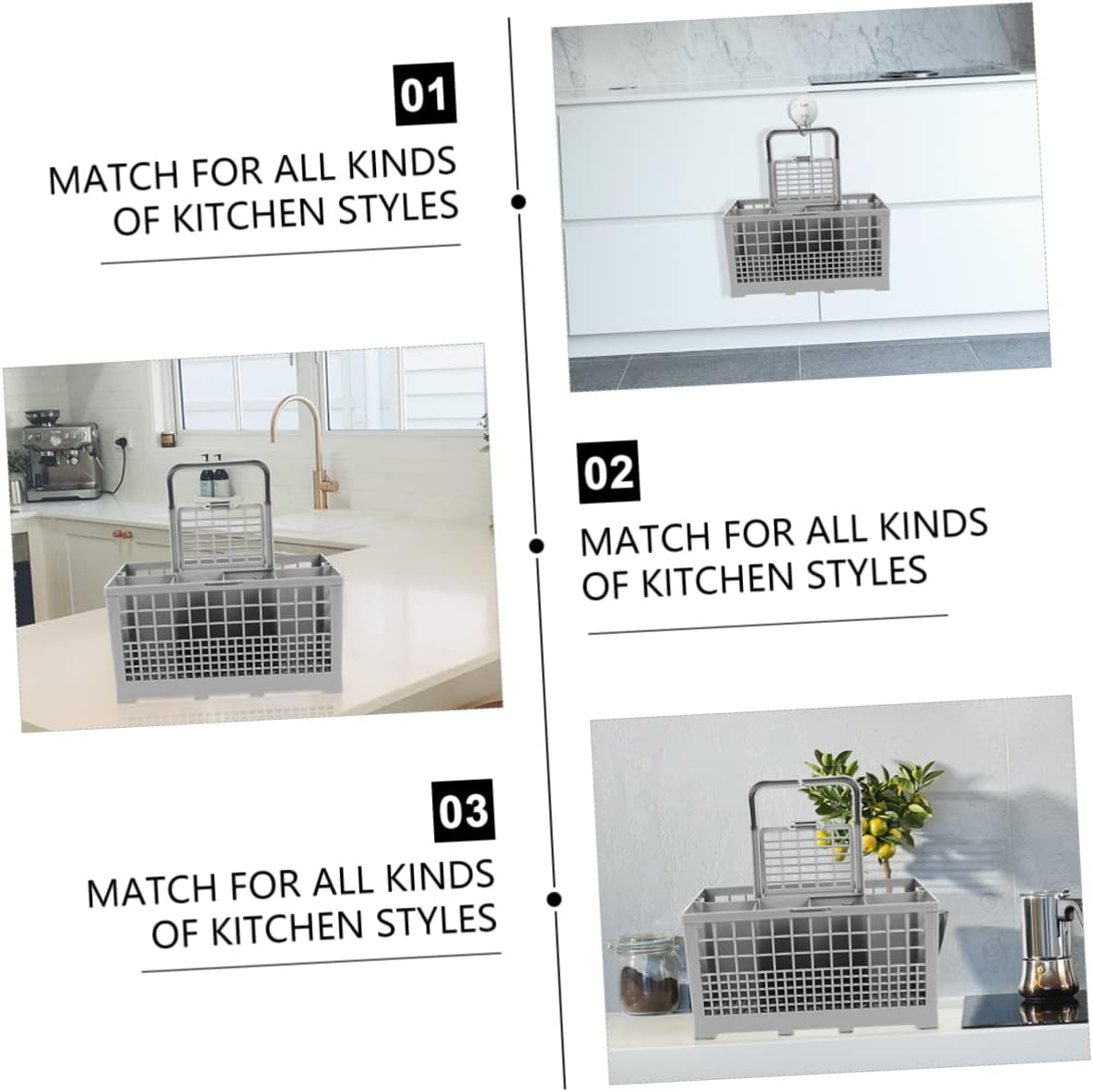 KOMBIUDA Utensil Drying Basket Large Capacity Silverware Drainer Dishwasher Cutlery Basket Sink Ware Caddy