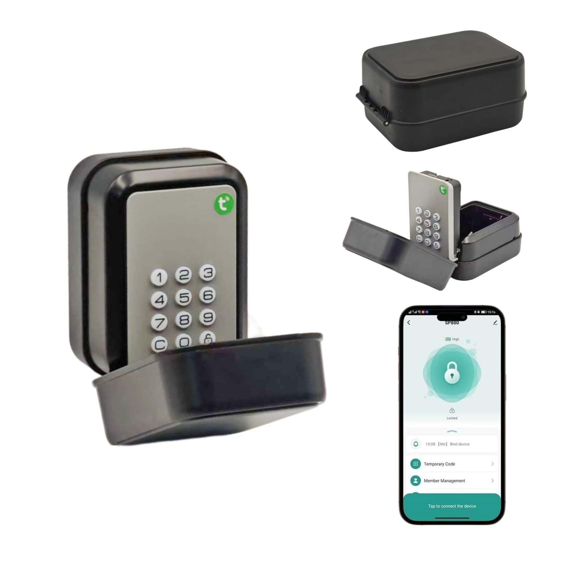Boîte de verrouillage à clé intelligente pour l'extérieur, coffre-fort étanche avec code, boîte de contrôle Bluetooth APP