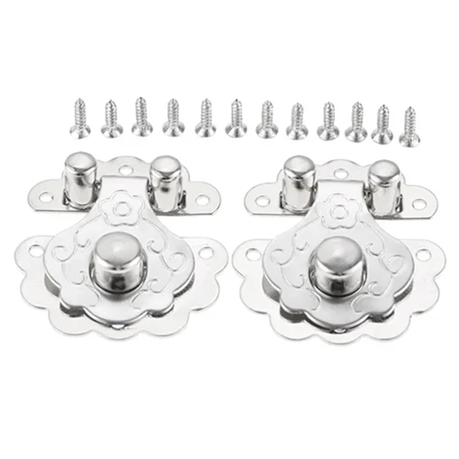 Antique Furniture Lock 40Pcs 40 * 36mm Antique Buckle Latch Hasp for Wooden Wine Box with Lock Buckle Antique Padlock Hardware Bronze/Silver/Gold(Silver)
