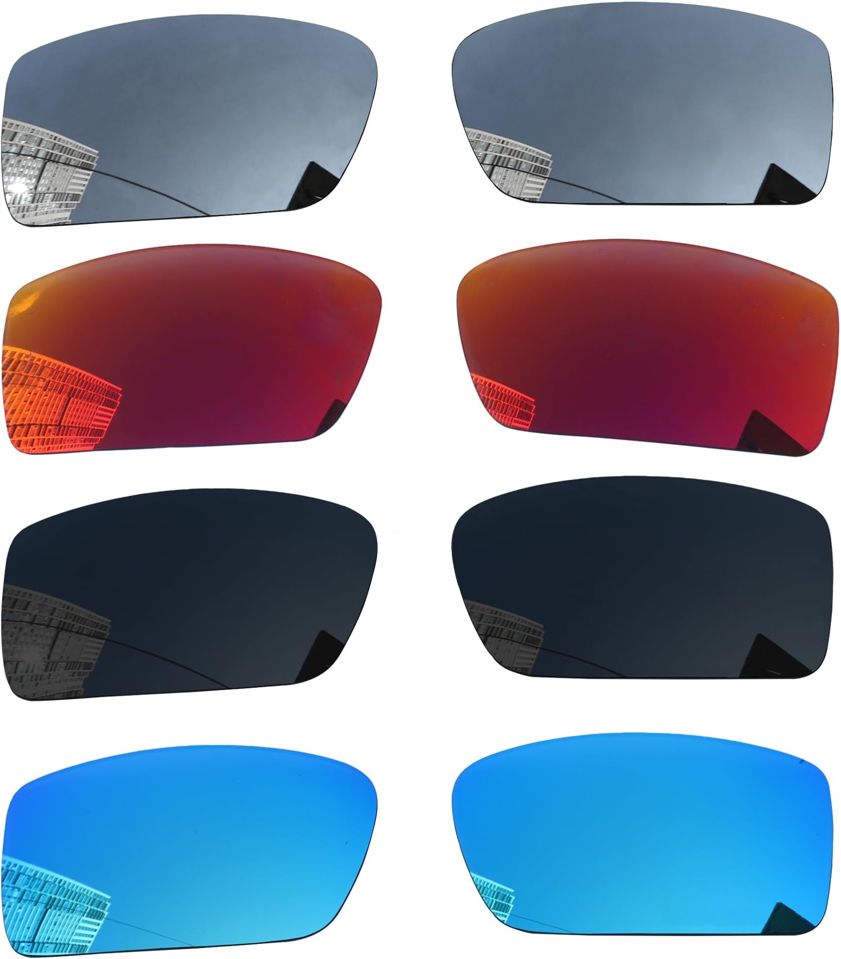 4 Pairs Polarized Replacement Lenses for Oakley Gascan OO9014 Sunglasses, Perfectly Fit, Shatterproof, Anti-scratch, Value Pack