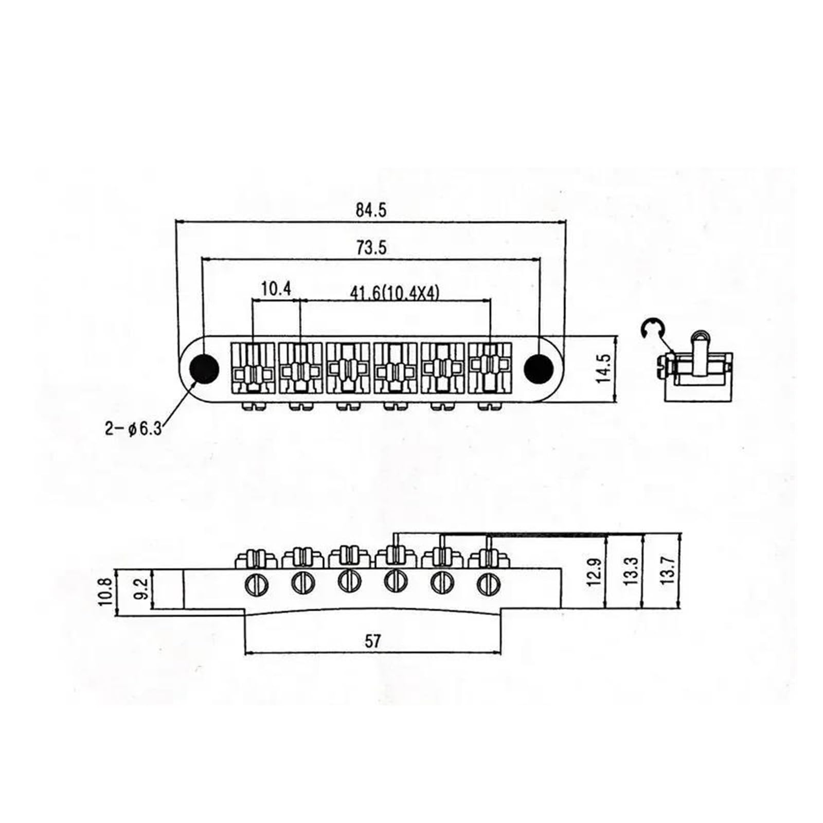 Ponte A Rulli Per Chitarre Elettriche A Sei Corde | Ponte per chitarra(Golden)