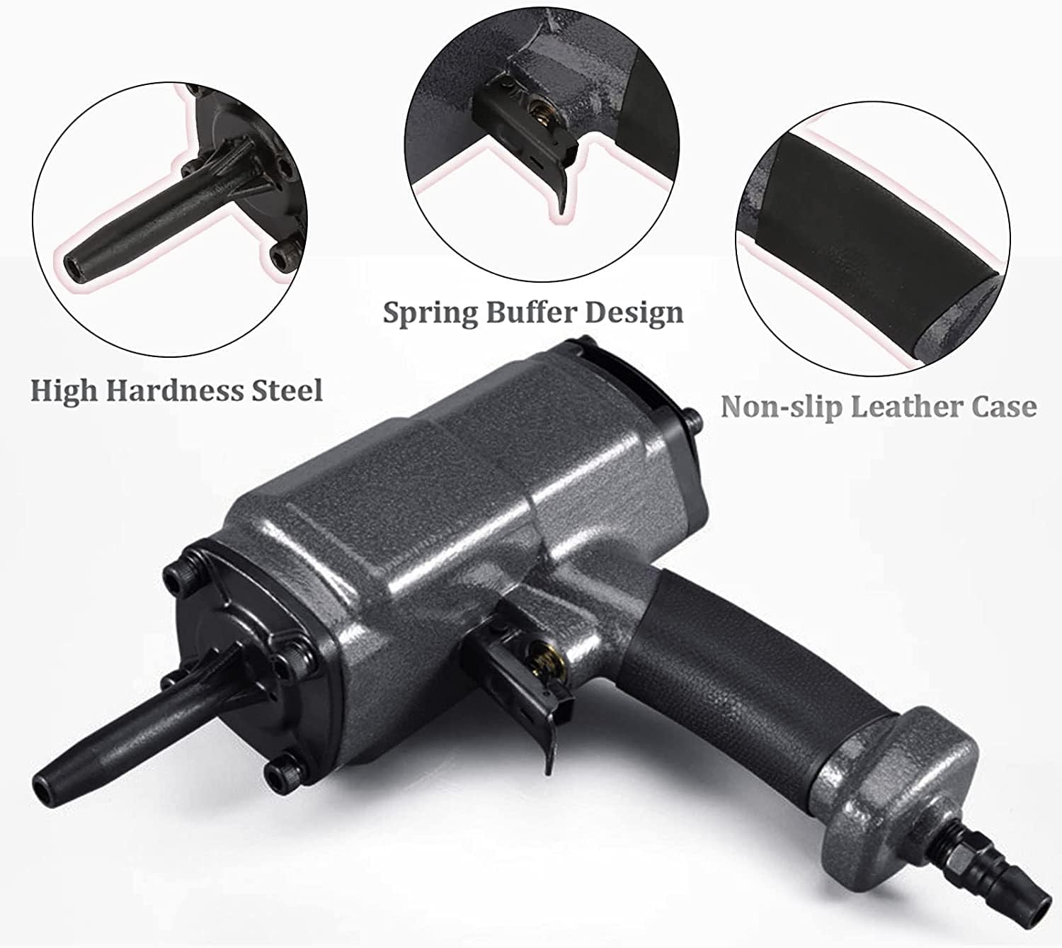 Tyenaza Heavy Duty Professional Air Punch Nailer Nail Remover Nail Puller Thread Air Inlet Pneumatic Nailer Removes Gauge Nails