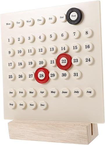 Calendario de escritorio perpetuo vintage con visualización del día del mes y cuenta regresiva, decoración creativa de escritorio para oficina en