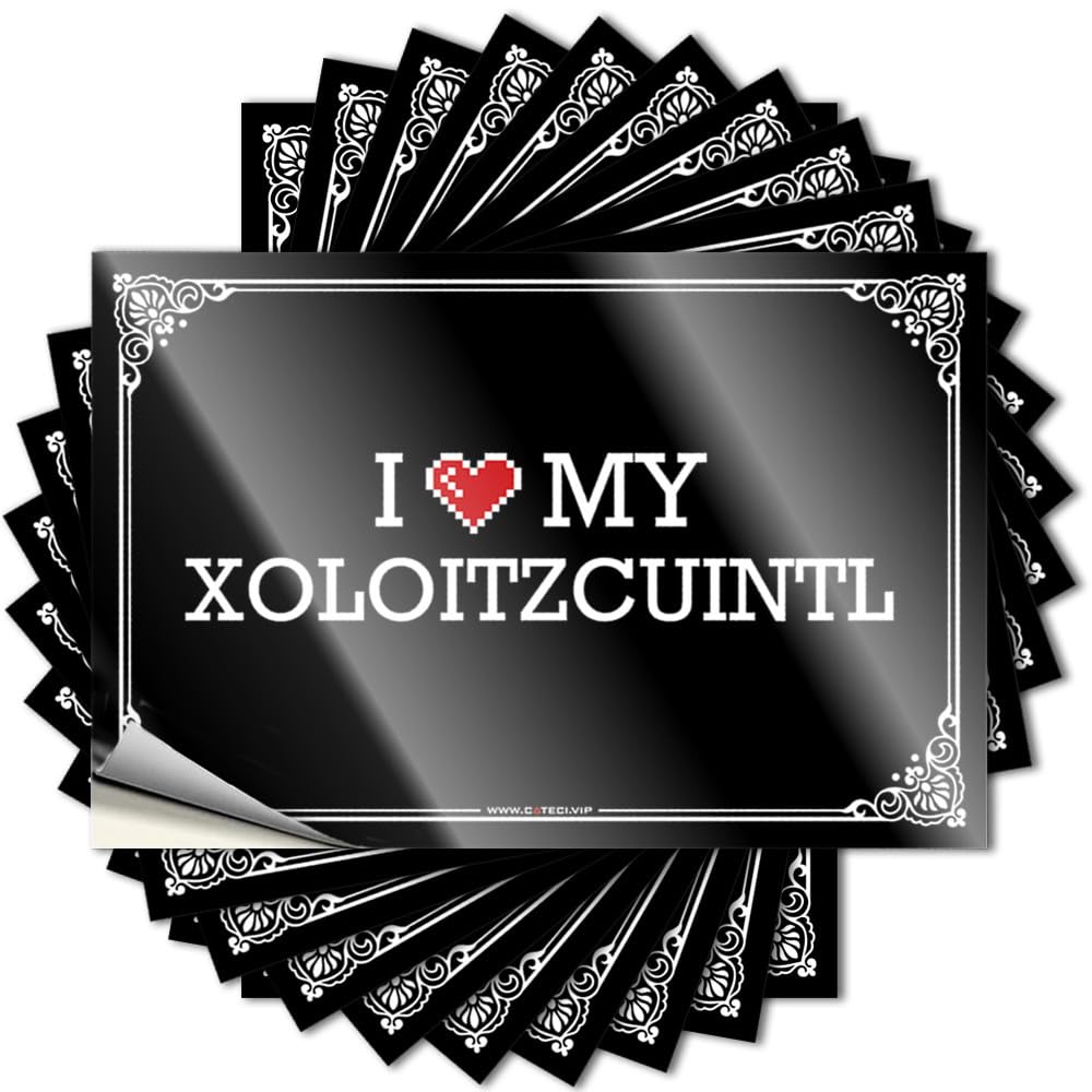 Fzfn Men's Colour Tattoos Outdoor Patio Accessories Easy Apply | I Love My Xoloitzcuintl Encouraging Helmet Peel And Stick(6X9cm)