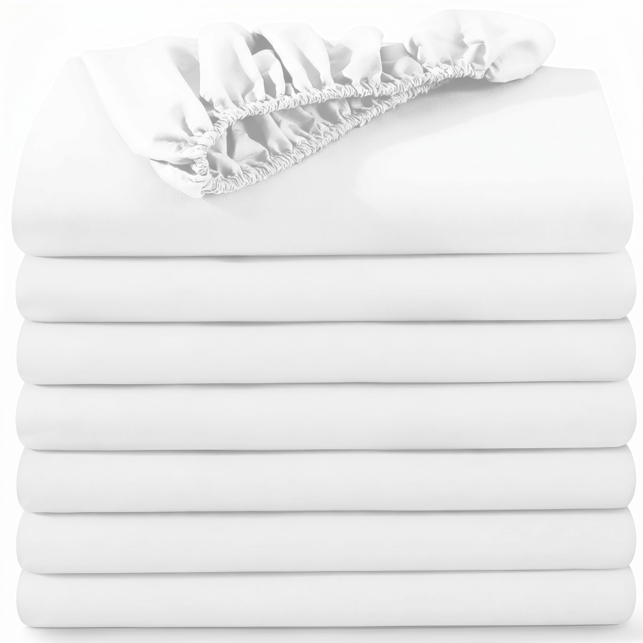 BedLooms Small Double Fitted Sheet 8 Pack – White (120x190cm) up to 25cm