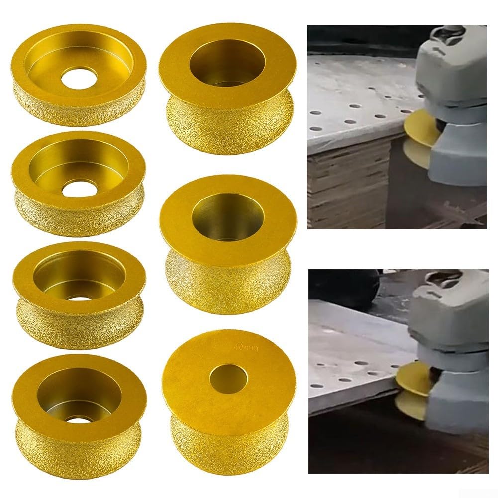 Mola a testa tonda brasata sottovuoto 74 x 20 mm per l'uso su superfici dure in pietra e vetro in lavori di costruzione (15 mm)