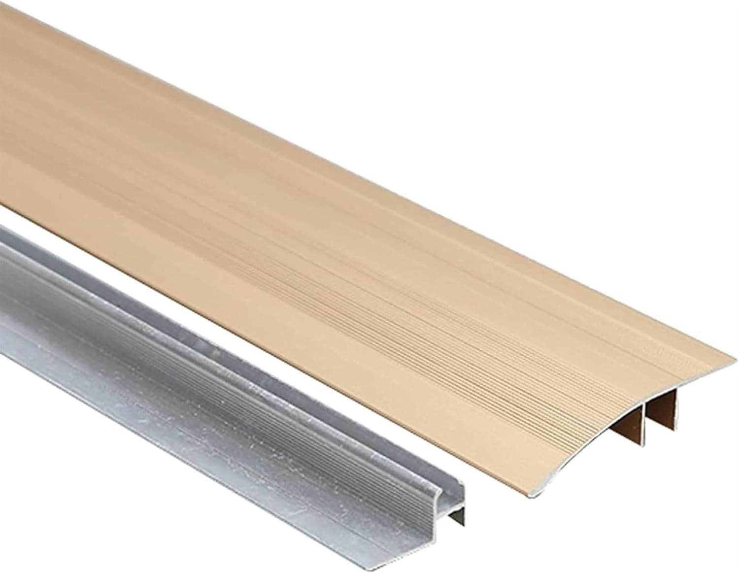 Floor Transition Strip, Floor Edging Trim Strip, Carpet to Hardwood Flooring Edge Transitions, Home Doorways Basement Floors Reducer, Gold