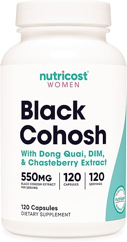 Nutricost Cohosh negro para mujer de 660 mg, 120 cápsulas - con Don Quai, DIM y bayas castas, cápsulas vegetarianas, sin OMG, sin gluten