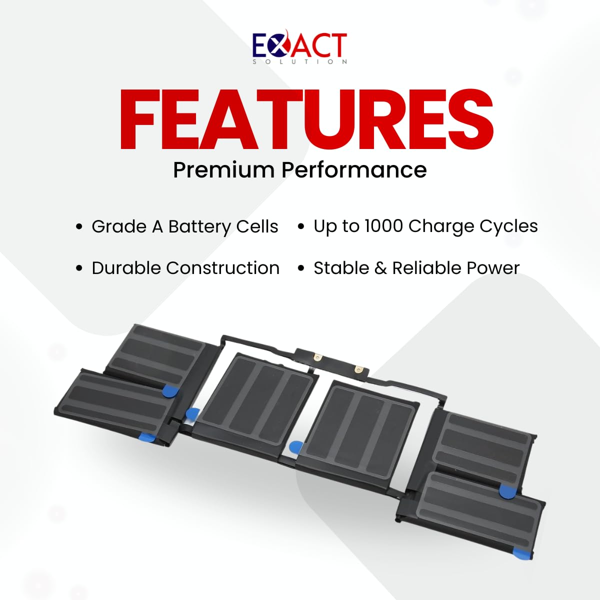 A1820/A1707 Batterie de Rechange pour MacBook Pro 15" (Fin 2016, mi-2017) EMC 3072 EMC 3162 MLH42CH/A MLW72CH/A MLW82CH/A MPTR2LL/A MPTT2LL/A [Li-ion 11.4V, 76Wh/6667mAh]