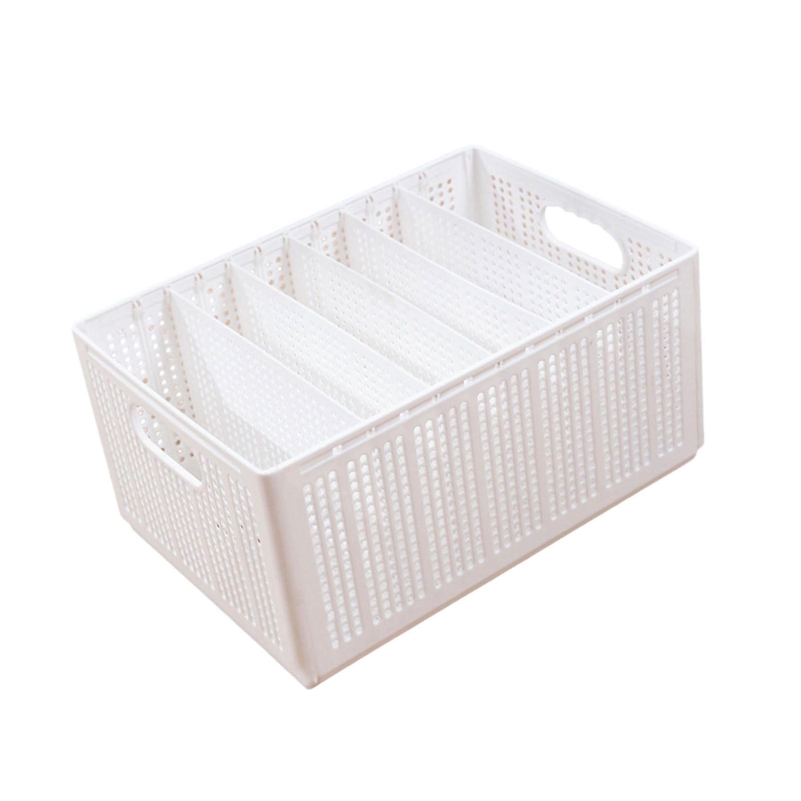 Hsioluted Japanese Foldable Organiser Bin Sturdy PP Construction Storage Container for Socks Bras Underwear Organization Tool Foldable Storage Bin