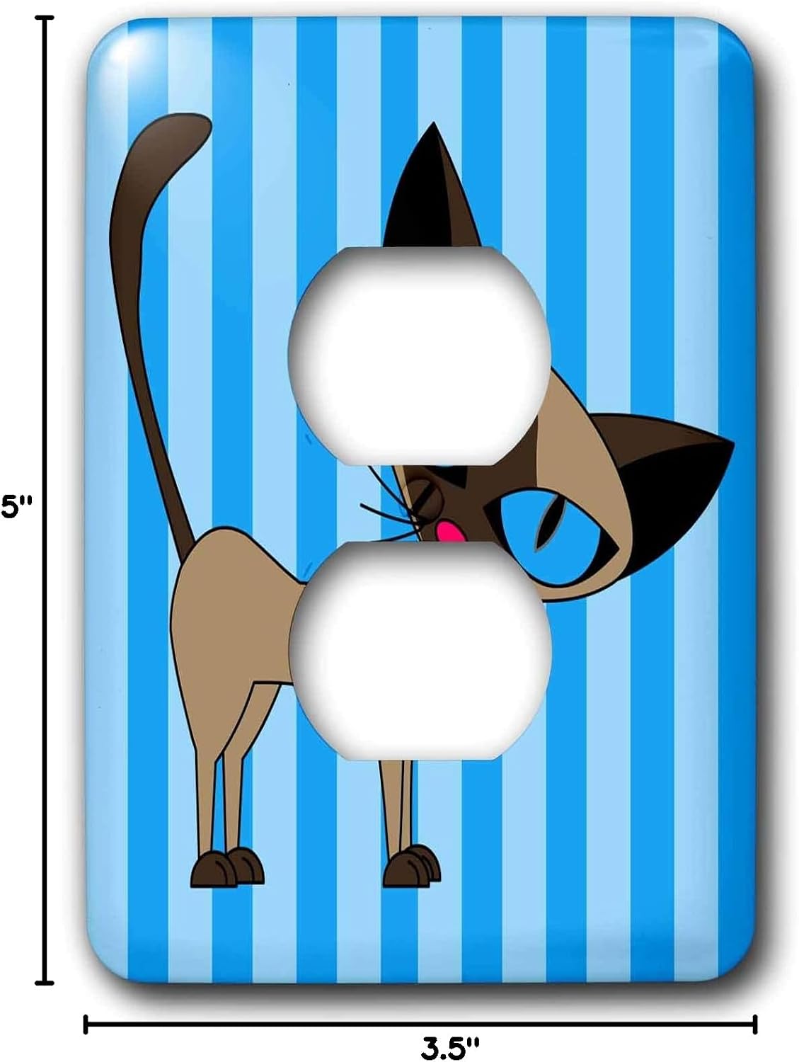 3dRose (lsp_6167_6) Cute Siamese Cat Design - 2 Plug Outlet Cover image 2