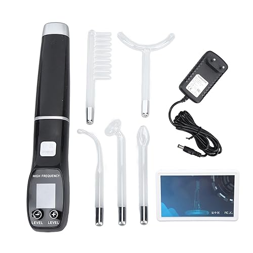 Pantalla a color que reduce las cicatrices de espinillas, ilumina la piel, máquina de varita facial de frecuencia portátil con 4 tubos diferentes,