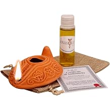 Biblical Herodian Clay Oil Lamp with Bethlehem Olive Oil - Authentic Holy Land Replica with Gift Bag & Certificate of Authenticity - Handmade Christian & Judaica Faith Gift