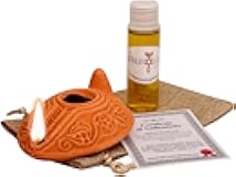 Biblical Herodian Clay Oil Lamp with Bethlehem Olive Oil - Authentic Holy Land Replica with Gift Bag & Certificate of Authenticity - Handmade Christian & Judaica Faith Gift