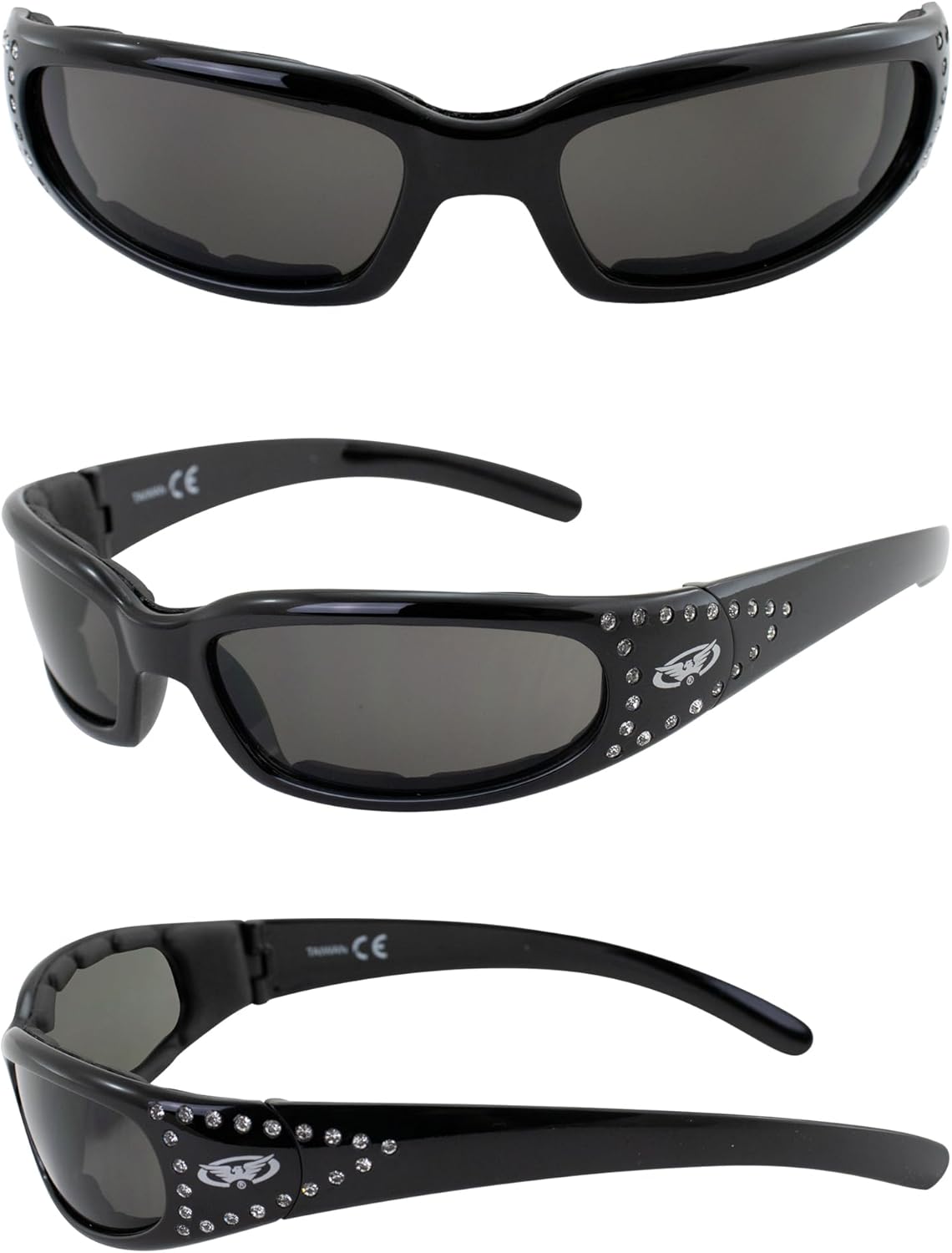Global Vision Eyewear Marilyn 3 Women’s Motorcycle Sunglasses with EVA Foam Padding and Rhinestone Accents - Image 8